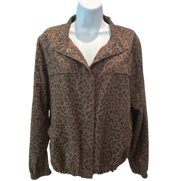 Sanctuary Leopard Print Utility Jacket Brown Bomber Women’s M - Picture 1 of 4